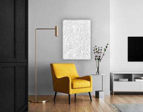 White Abstraction Acrylic Poster