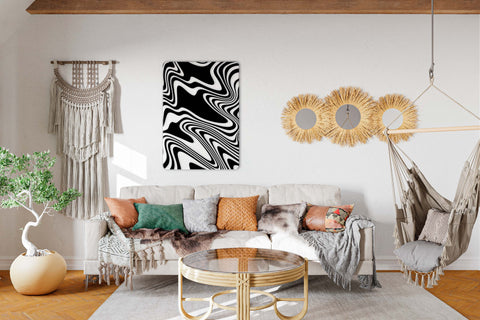 Black and White Abstract Acrylic Poster