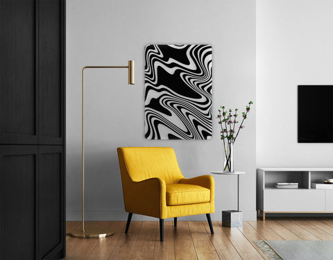 Black and White Abstract Acrylic Poster