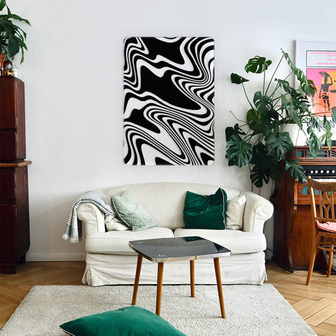 Black and White Abstract Acrylic Poster
