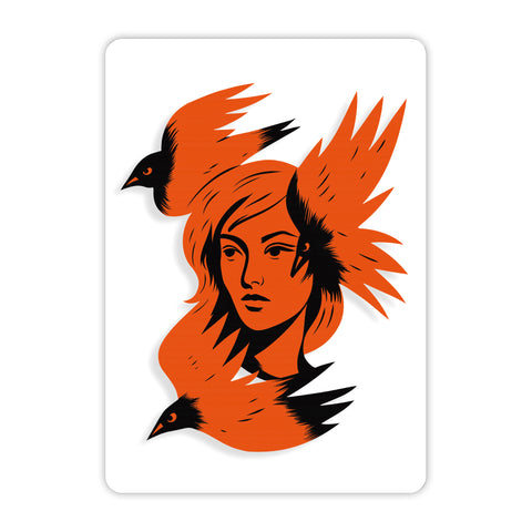 Woman With Birds Acrylic Poster