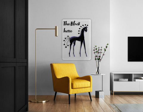 Black Horse Acrylic Poster