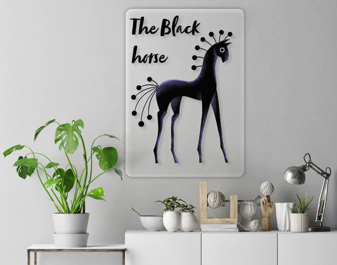 Black Horse Acrylic Poster