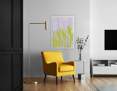 Purple Spring Flowers Acrylic Poster
