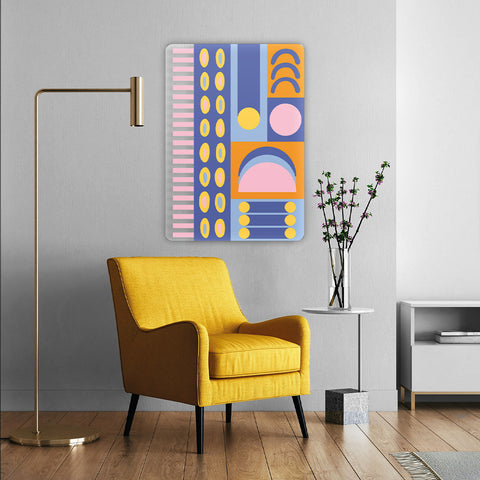 Yellow-Purple Abstract Acrylic Poster