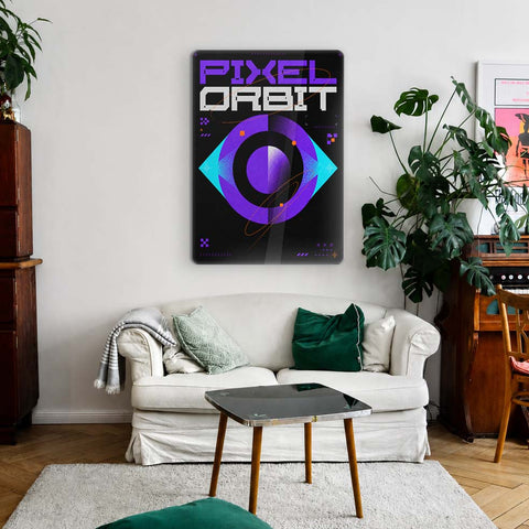 Pixel Orbit Acrylic Poster