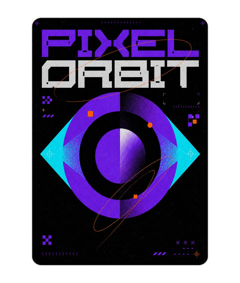Pixel Orbit Acrylic Poster