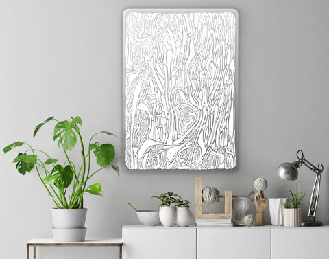 White Abstraction Acrylic Poster