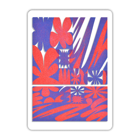 Blue & Red Acrylic Poster