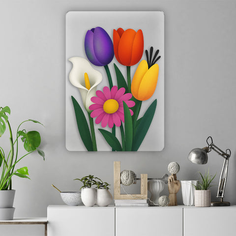 Vibrant Flowers Acrylic Poster