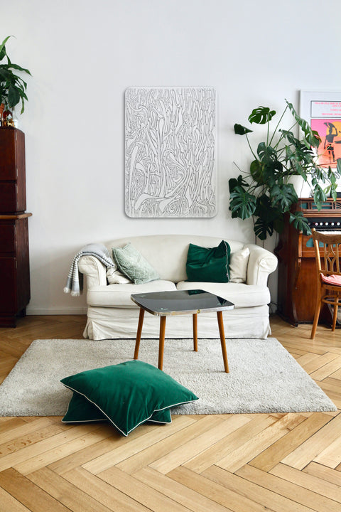 White Abstraction Acrylic Poster